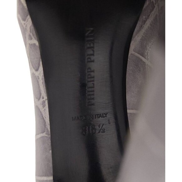 Philipp Plein GoldJunge Reptilia Croc Bootie Heel 36.5 6 Leather New Shoes FW14 - Picture 8 of 12